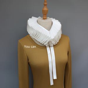 TEMU 여성용 주름 인조 칼라 1개, 고전적이고 아름다운 우수한 품질. 봄, 가을, 겨울용 다용도 스카프. 스웨터, 후드티, 티셔츠, 스커트 등과 매치할 수 있는 탈부착식 큰 칼라