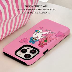 TEMU 재밌는 키티 투인원 필름 케이스 - 내구성, 충격 흡수, 트렌디한 보호 - 아이폰 16, 15, 14, 13, 12, 11, 플러스, 프로, 맥스와 호환 가능, 친구에게 완벽한 생일 선물