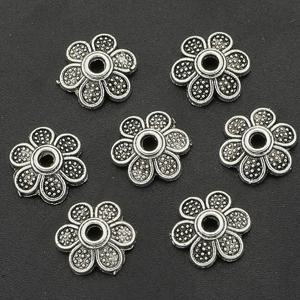 TEMU 100개 데이지 꽃 비즈 캡 - DIY 주얼리, 열쇠고리, 귀걸이 및 발찌 제작용 아연 합금 스페이서 비즈