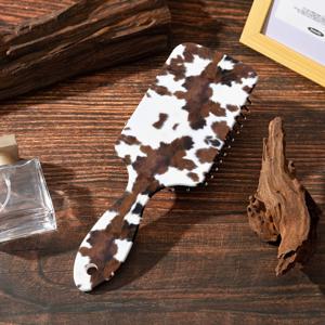 TEMU 소 무늬 에어 쿠션 빗 1개, 에어백 빗, 여성용 빗, 긴 머리 엉킴 방지 빗, INS 스타일 빗, 정전기 방지 빗