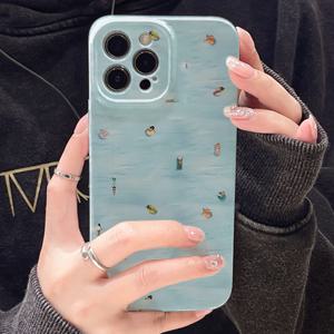 TEMU 휴대폰 케이스 - FL 블루 재미있는 수영 올인클루시브 지진 저항 필름 하드 폰 케이스 아이폰 11/12/13/14/15/16/PLUS/PRO/PROMAX 선물용 보호 커버 남녀 선물