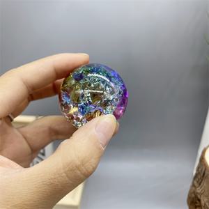 TEMU 40mm 컬러풀 아이스 크랙 볼 오너먼트, 홈 및 오피스용 유리 장식 구슬, 사진 렌즈 액세서리, 크리스마스 및 할로윈 DIY 비즈 장식, 아이스 볼, 볼 스톤, 크리스마스에 가장 적합, DIY 공예 재료