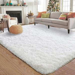 TEMU 1개 롱 플러시 소프트 카펫, 봄 장식용 대형 솔리드 컬러 카펫, 거실용 넓은 카펫, 모던 침실용 초극세사 화이트 롱 필 카펫, 기숙사 가정 장식, 게임 룸, 서재용 가정용 카펫