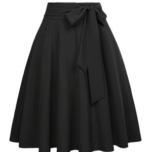 TEMU 솔리드 컬러 다용도 A라인 스커트, 디자인, 힙커버링 플레어 우산 스커트, 우아한 드레이프