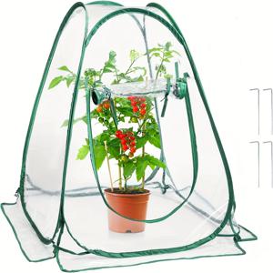 TEMU 1/2/3개 팝업 온실 커버, 못 포함 PVC 미니 온실, 28인치 x 28인치 x 34인치 투명 휴대용 뒷마당 가드닝 꽃 햇빛 텐트 실내외 식물용, 추위 방지 보호