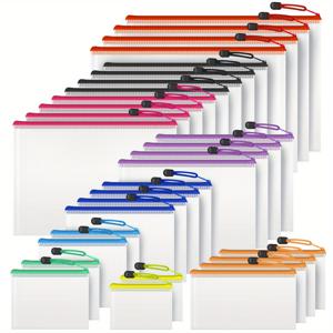 TEMU 30개 메쉬 지퍼 파우치 지퍼 가방, 정리용 퍼즐 백, 레터 사이즈, 다양한 크기, 사무용품을 위한 지퍼 파일백