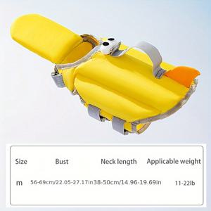 TEMU 소형~중형견용 구명조끼, 여름용 익사 방지 수영복, 입 지지대 포함, 속건성, 높은 부력, 뒤집힘 방지 디자인, 비숑프리제용 수영복, 손잡이 및 가슴줄 버클 포함