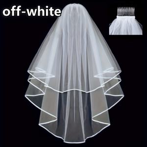 TEMU 우아한 화이트 더블 레이어 튈 브라이덜 베일, 새틴 같은 태슬 장식 - 가벼운 로맨틱 웨딩 헤어 클립 액세서리, 신부용, 브라이덜 샤워 및 브라이덜 파티 데코, 손세탁 전용, 브라이덜 파티 강화 | 모던 튈 베일 | 섬세한 구조