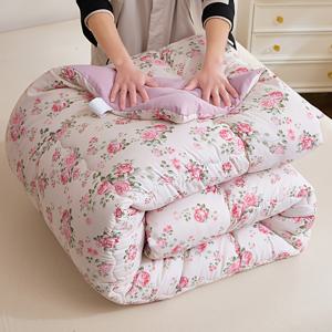 TEMU 3개 세트 스타일리시 로맨틱 장미 플로럴 세트, 매력적인 컬러 블로킹 장인 정신, 높은 탄성 폴리에스터 섬유 충전재, 곡선형 그리드 포지셔닝 퀼팅, 패션과 부드럽게 연동, 침실에서 일년 내내 사용하기 적합