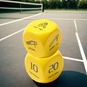 TEMU 2개 피트니스 주사위, 6면 운동 주사위 - 그룹 피트니스 및 운동 수업 게임 - 푸시업, 스쿼트, 런지, 점프, 토닝, 패스 노트 포함 - 휴대용 가방