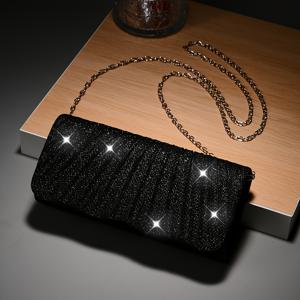 TEMU 여성용 우아한 반짝이는 심야 클러치, 분리 가능한 어깨끈, 파티, 결혼식, 공식 행사용 황금 자수 베개 모양의velop bag, 폴리에스터 안감, 자석 끓는, 파티 액세서리 | 플랩 클로저 백 | 폴리에스터 안감 내부