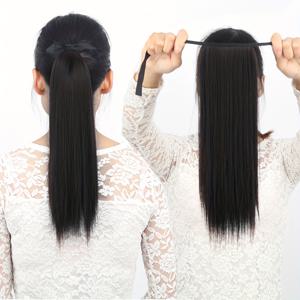 TEMU 긴 헤어 합성 포니테일 익스텐션 리본 타이, 여성용 헤어 액세서리, 높은 내열성 소재로 제작되어 데일리룩에 적합하며 볼륨을 더해주며 할로윈, 크리스마스 및 축제 행사에 완벽합니다. 16-24인치로 제공됩니다.