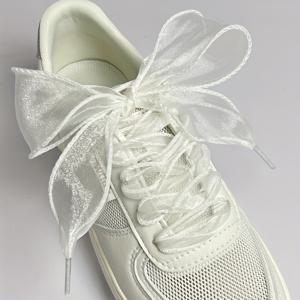 TEMU 1 쌍 - 파도 모양의 메쉬 확장된 신발끈, 삼차원 형태의 리본, 봄색, 길이 47.28인치