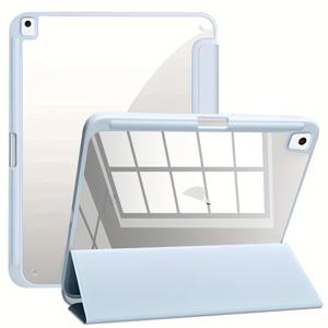 TEMU 2025년형 아이패드 케이스 (펜 슬롯 포함) - 아크릴 재질, 구부러짐 방지, Apple Air 모델 5/4/3/2/1 (7.9