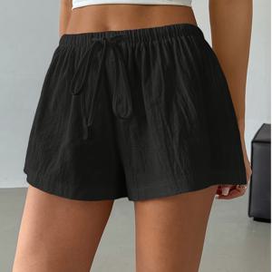 TEMU 새로운 여름 반바지, 캐주얼 반바지, 시원하고 통기성이 좋음, 탄성 허리 밴드가 있는 레그 반바지