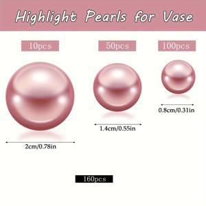 TEMU 160개 로즈 골드 광택 인조 진주 - 꽃병 채우기, 홈 데코, 웨딩 및 파티 장식용 - 혼합 사이즈 8/14/20mm. 센터피스, 크리스마스, 어버이날, 추수감사절, 진주 비즈, 테이블 센터피스, 장식용 액센트, 매끄러운 표면, 장식용 진주, 이벤트 플래너용