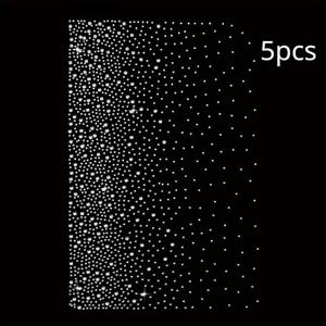 TEMU 글리터 라인스톤 아이언온 전사지 5장 세트 - 비 내리는 레이아웃 유리 라인스톤 핫픽스 장식 앱리케, 투명 라인스톤 핫멜트 데칼 패치, 의류 장식용