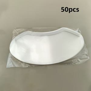 TEMU 50개 투명 일회용 샤워 페이스 마스크, 눈썹 및 속눈썹 연장 선샷, 샤워 및 미용에 적합