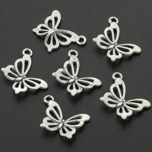 TEMU 20개 나비 펜던트 중공 동물 매력 합금 펜던트 입체적 중공 나비 매력 빈티지 곤충 펜던트 수제 목걸이, 머리핀, 열쇠고리 DIY 쥬얼리 액세서리