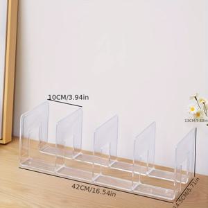 TEMU 투명 플라스틱 확장형 서태첩 및 브리프케이스 정리대 선반 - 핸드백, 파일 가방, 클러치용 멀티컴파트먼트 옷장 수납 파티션 - 내구성 있는 공간 절약 디자인, 지갑 보관 정리함, 옷장 정리, 견고한 구조, 선반 분할기