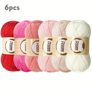 TEMU 다양한 모란디 색상의 6색 털실 세트. 공예, 봄/여름 옷, 핸드백, 쿠션 등에 적합합니다.
