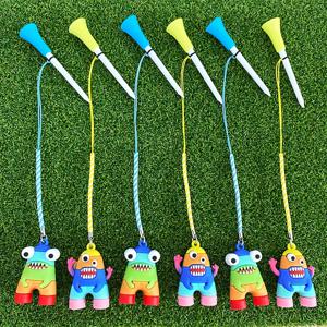 TEMU 골프 티 3/6개, 귀여운 만화 매달기 장식품, 83mm 플라스틱 티, 분실 방지 끈이 있는 TEE, 골프 용품, 골퍼를 위한 최고의 선택