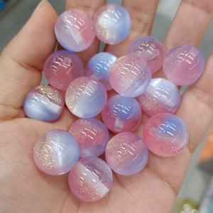 TEMU 20개 12mm 인기 레진 캣아이 스타리 스카이 인어 아이스 스피릿 컬러믹스 라운드 비즈 DIY 팔찌 만들기용