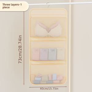 TEMU 후크 포함, 속옷, 양말, 수납, 걸이형 가방, 옷장 문 걸이, 양말, 속옷, 메쉬 포켓, 지퍼 디자인으로 편리한 접근