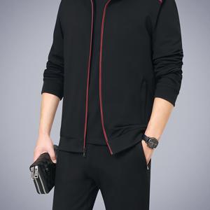 TEMU 남성용 신상 봄/가을 캐주얼 집업 가디건 스포츠웨어 세트