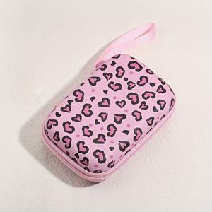 TEMU 귀여운 하트, 별 & 버섯 디자인의 안티드롭 지퍼 EVA 이어폰 케이블 및 충전기 정리 파우치 - 6가지 색상 옵션, 내구성 있는 여행용 액세서리 케이스