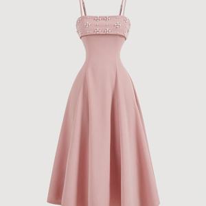 TEMU 우아하고 세련된 스파게티 멜빵 드레스