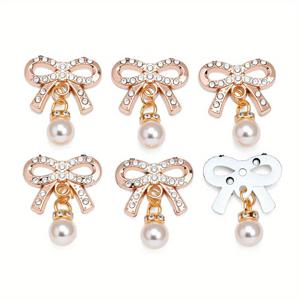 TEMU 헤어 액세서리, 휴대폰 케이스 장식, 네일 아트 참, 의류 장식, 구슬 분류용 액세서리를 위한 정교한 리본 모양 패치 27×20mm 10개