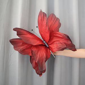 TEMU 50cm 크레페 종이 나비 조화, 대형 이벤트 장면 장식용, 웨딩 분위기 연출, 사진 스튜디오 소품, 홀 통로 가이드용 모조 나비 꽃