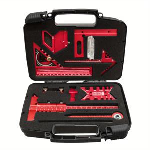 TEMU 9피스 목공 스퀘어 키트 (박스 포함), 정밀 조각 및 레이아웃 도구, 알루미늄 스크라이빙 자, 센터 파인더, 원형 드로잉 컴패스, 호닝 가이드, 높이 게이지