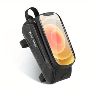 TEMU WEST BIKING 대용량 하드 쉘 탑 튜브 백 (클램쉘형), 이어폰 잭이 있는 핸들바 백 (MTB 및 로드 바이크 사이클링 장비용)
