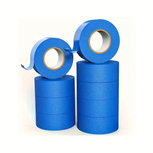 TEMU 블루 페인터 테이프, 방수 기능, 잔여물 없음, 쉽게 제거 가능한 마스킹 테이프, 홈 , 사무실, 학교, DIY 아트, 공예 및 라벨링에 적합한 페인팅용 마스킹 테이프