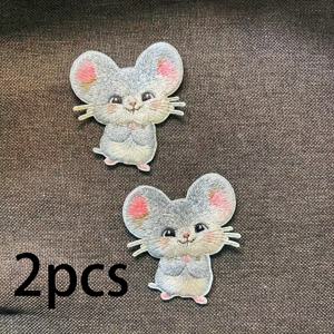 TEMU 2pcs 귀여운 애완 동물 카툰 마우스 아이언 온 애플리케이션 세트 트럭 운전사 모자, 배낭, 의류 DIY 장식 청바지, 자켓, 배낭에 적합합니다