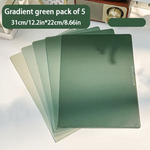 TEMU 5개 그라데이션 L자형 폴더 세트, 문서 및 시험지를 위한 대용량 보관 상자, 학용품, 학생 자료, 사무실 및 가정용 시험지를 위한 정리함 - 라벨이 붙은 공간이 있는 내구성이 뛰어난 플라스틱 파일 정리함