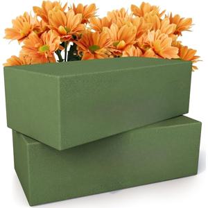 TEMU [플로랄 폼 블록] 9인치 대형 맥스 모양 플로랄 폼 블록 | 젖은 플로랄 폼 브릭, 폴리레진 소재, 생화 및 인공화에 완벽, 웨딩 및 휴일에 이상적, 꽃 장식용 합성 보석 공급품 2개