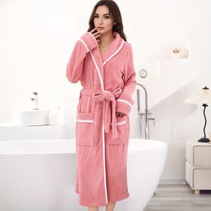 TEMU 1개 & 화이트 & 체크무늬 목욕가운 - 빠른 건조 마이크로파이버 로브, 스파, 샤워, 목욕용 통기성 | 세탁기 사용 가능한 성인용 우아한 목욕복