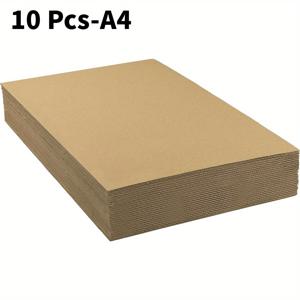 TEMU A4 11.69x8.27 갈색 판지 시트 10개 팩, 매트보드 센터, 1/8인치 두께, 포장, 배송, 우편용 평평한 골판지 인서트, 판지 뒷면, 미술 공예용 카드보드