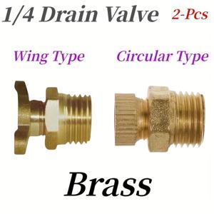 TEMU 에어 컴프레서 2개, 구리 배수 밸브 (원형 1개 & 나비형 1개), 배수 플러그, G1/4 스레드 (12mm), 10mm 플러그 * 12mm 배수 밸브 본체 장착, 구리 금속 에어 펌프 배수 밸브, 에어 컴프레서 에어 배수 스크류 스위치, 두꺼운 배수 밸브 플러그