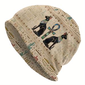 TEMU BIIHUDU 이집트 신화 비니 모자 - 남성용 펑키 보닛, 이집트 테마 코스튬 액세서리, 독특한 문화 의상