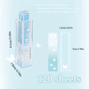 TEMU 120개 자체 접착식 푸시-풀 스티커 노트 - 그라데이션 립글로스 스티커, 플래너, 다이어리, 휴대폰 케이스, 노트북 화면, 물병용 직사각형 페이지 마커 - 귀여운 장식용 북마크 & 할 일 목록 탭 (사무실/학교용)