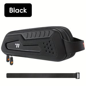 TEMU WEST BIKING 자전거 하드 쉘 EVA 전면 빔 탑 튜브 파우치 0.8L 대용량 자전거 탑 튜브 가방 내구성 좋은 Eva/나일론 구조 로드 바이크 탑 프레임 가방 블랙 1개 자전거 추가 장비