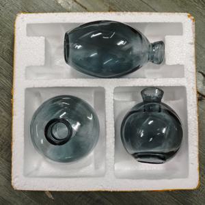 TEMU 3개 단색 고급 유리 꽃병, 신선한 장미 및 녹색 식물용, 데스크탑 수경 재배에 적합, 거실 및 침실용 미니 투명 빈티지 장식