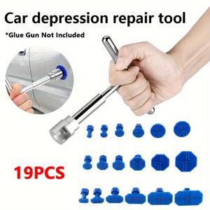 TEMU 자동차 덴트 수리 키트, T-풀러 + 18개 스페이서 포함, 깊은 바디 덴트/우박 구멍/미세 변형 복구 (글루건 미포함), 전문가용 자동차 수리 도구 세트