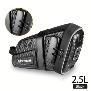 TEMU 2.5L 자전거 시트백 (잠금장치 포함), 산악용 및 로드바이크 호환, 반사 스트립 내장, 내구성 강한 언더시트 수납 공간, 라이딩 필수품 보관 가능, 자전거 액세서리