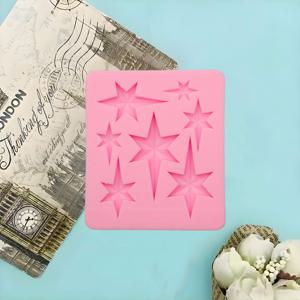 TEMU 별 모양 실리콘 몰드, 젤로 왁스 캔들 아이스 큐브용 케이크 몰드, 캔들 만들기 적합