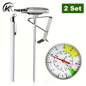TEMU 1세트 또는 2세트 클립 및 프로브 커버 포함, 0-100°C/30F 스테인리스 스틸 프로브와 PC 뚜껑, 즉각적 측정 수온계, 배터리 불필요, 디스플레이, 요리, 바베큐, 우유, 커피, 물용 주방 도구, 주방 액세서리